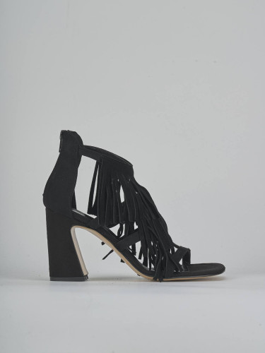 Sandalias de tacón alto tacón 10 cm negro ante