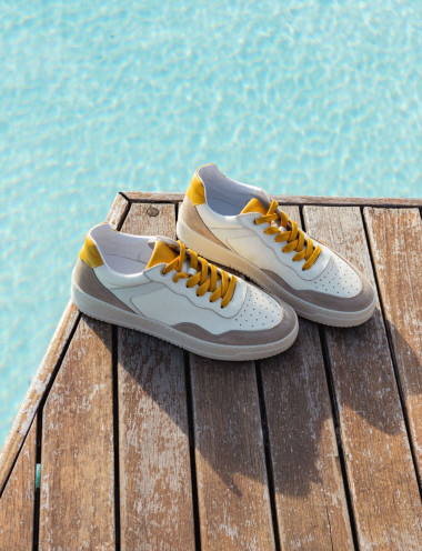 Zapatillas deportivas blanco cuero