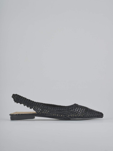 Bailarinas tacón 1 cm negro cuero