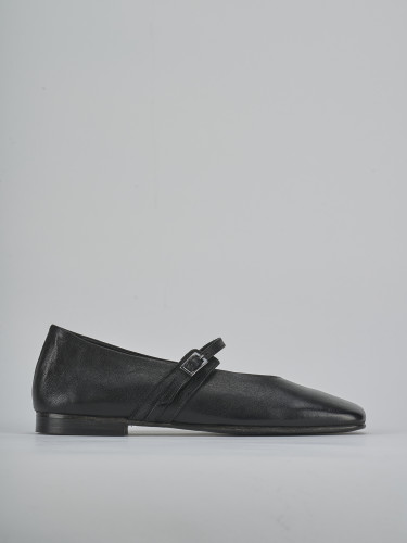 Bailarinas tacón 1 cm negro cuero