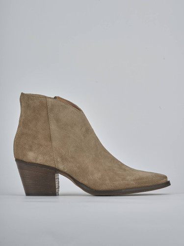 Botines de tacón alto tacón 6 cm marrón ante