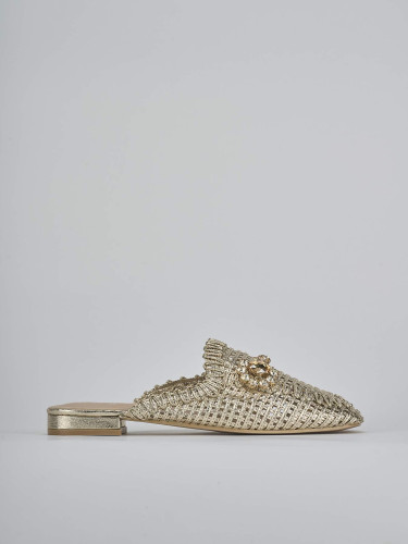 Sabot heel 1 cm gold leather