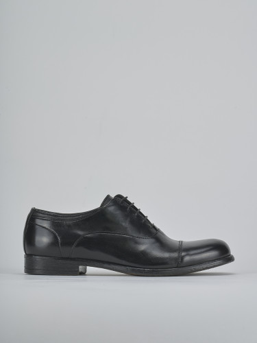 Zapatos de cordones negro cuero