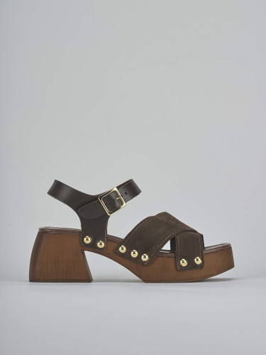 Sandali tacco 7cm camoscio testa