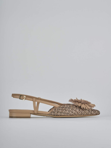 Bailarinas tacón 1 cm marrón cuero
