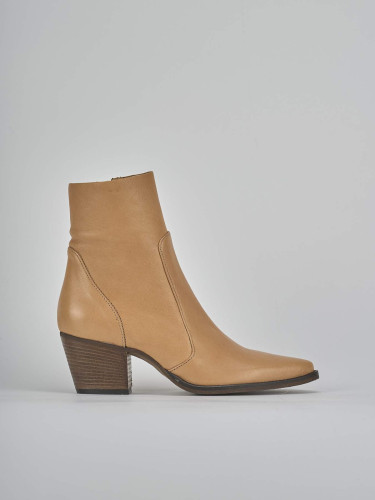 Stivaletti tacco 7cm pelle marrone