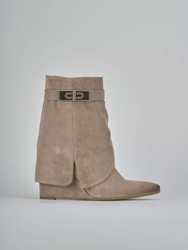 Stivali tacco 9cm camoscio marrone