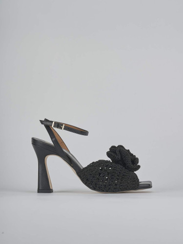 Sandali tacco 9cm pelle nero