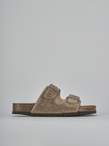 Ciabatte tacco 1cm pelle bronzo