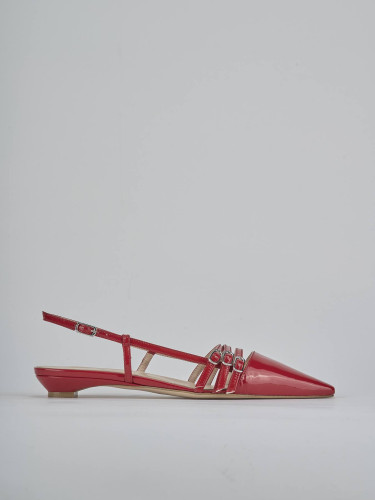 Bailarinas tacón 2 cm rojo charol