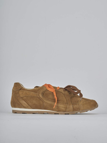 Sneakers heel 1 cm brown suede