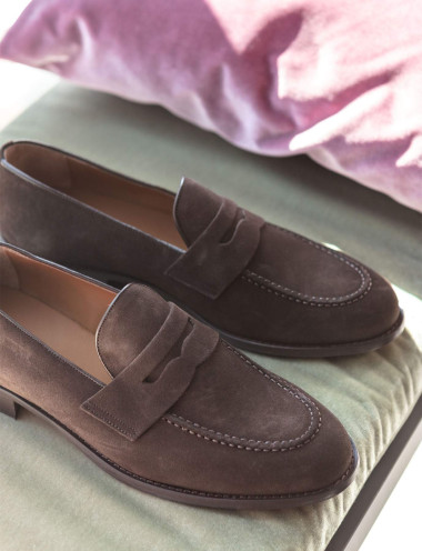 Mocasines marrón oscuro ante