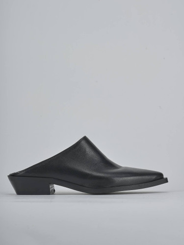 Sabot heel 3 cm black leather