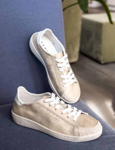 Zapatillas deportivas oro cuero