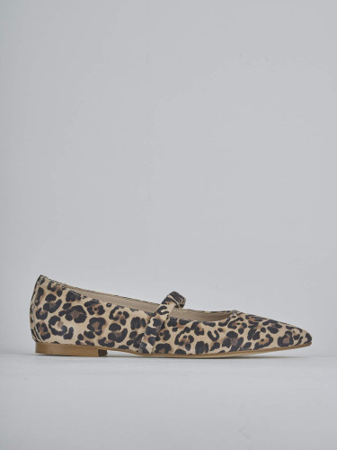 Flat shoes heel 1 cm multicolor suede