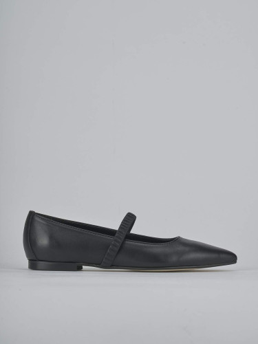 Bailarinas tacón 1 cm negro cuero