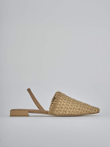 Flat shoes heel 1 cm brown leather