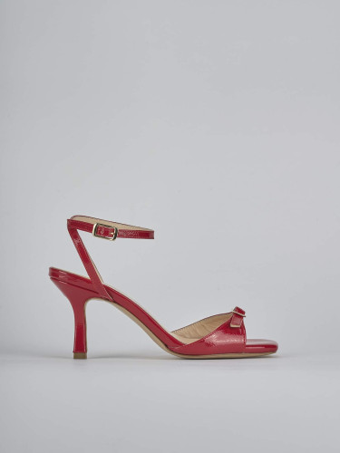Sandalias de tacón alto tacón 7 cm rojo charol