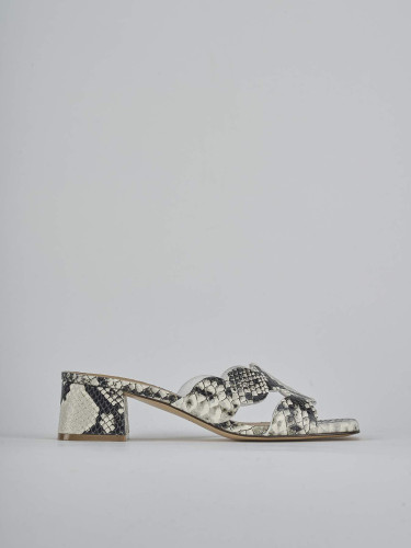 Mules tacón 5 cm multicolor pitón