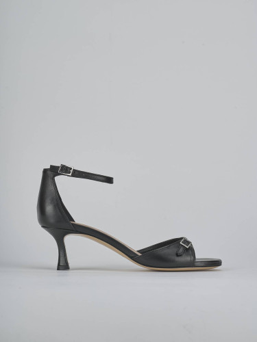 Sandali tacco 5cm pelle nero
