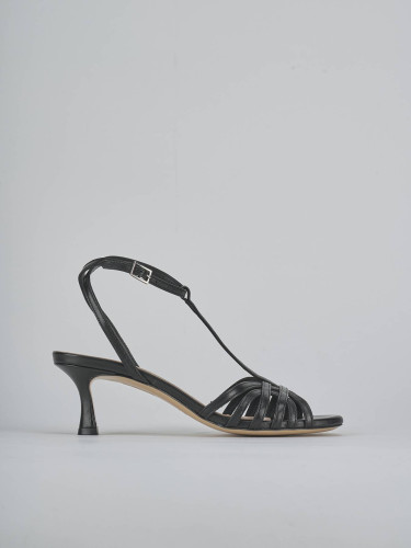 Sandali tacco 5cm pelle nero