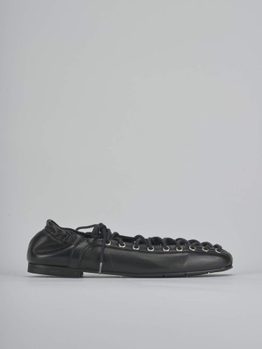 Bailarinas tacón 1 cm negro cuero