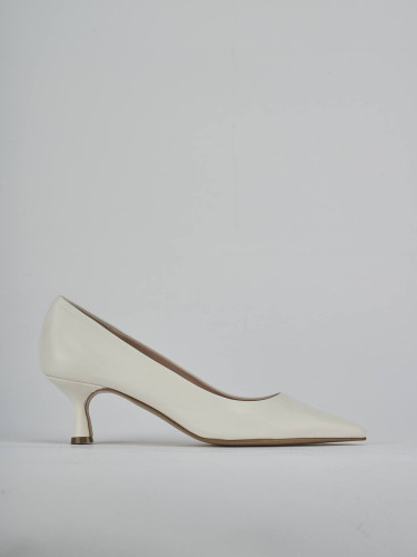 Zapatos de salón tacón 5 cm blanco cuero