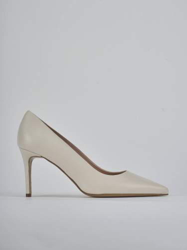 Pumps heel 7 cm white leather