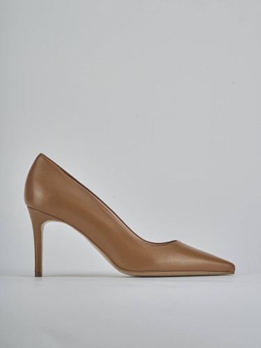 Pumps heel 7 cm brown leather