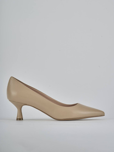 Zapatos de salón tacón 5 cm marrón cuero