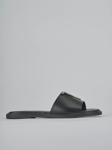 Ciabatte tacco 1cm pelle nero