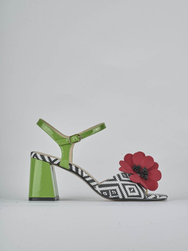 Sandali tacco 7cm pelle verde
