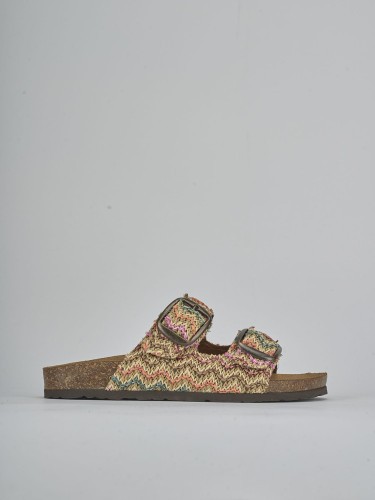 Mules tacón 1 cm multicolor tejido