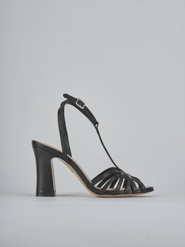 Sandali tacco 9cm pelle nero