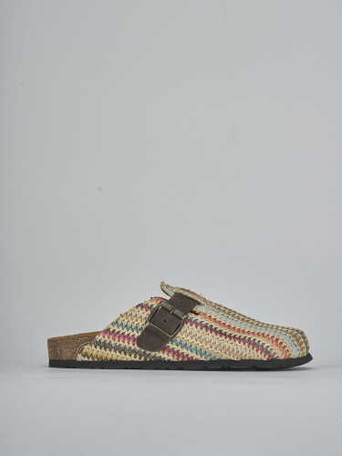 Zuecos con tacón tacón 1 cm multicolor tejido