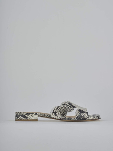 Mules tacón 1 cm multicolor pitón