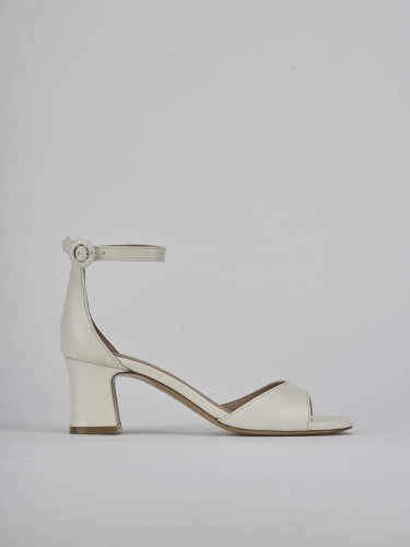 Sandali tacco 5cm pelle bianco