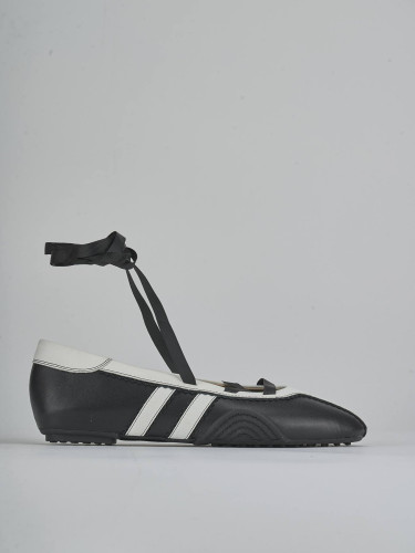 Bailarinas tacón 1 cm negro cuero