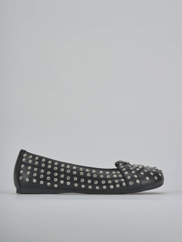 Bailarinas tacón 1 cm negro cuero