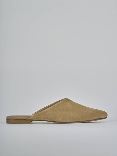 Sabot heel 1 cm brown suede