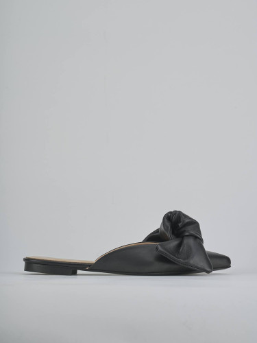 Sabot heel 1 cm black leather