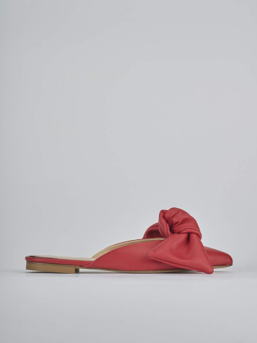 Sabot tacco 1cm pelle rosso