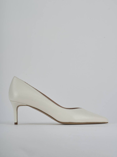 Zapatos de salón tacón 5 cm blanco cuero