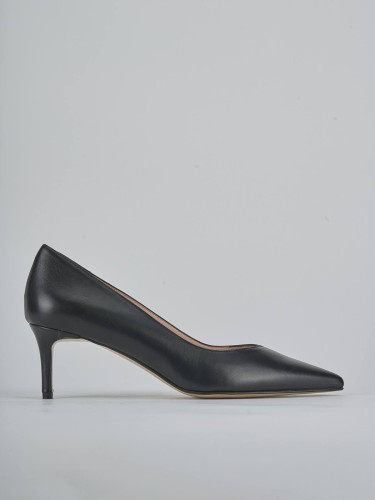Zapatos de salón tacón 5 cm negro cuero