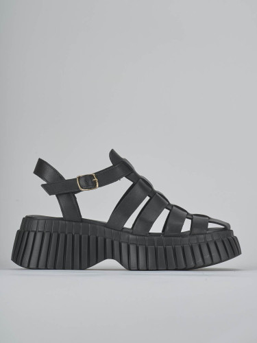 Sandali tacco 3cm pelle nero