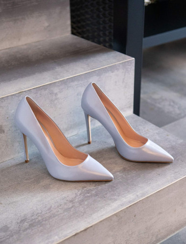 Zapatos de salón tacón 10 cm turquesa charol