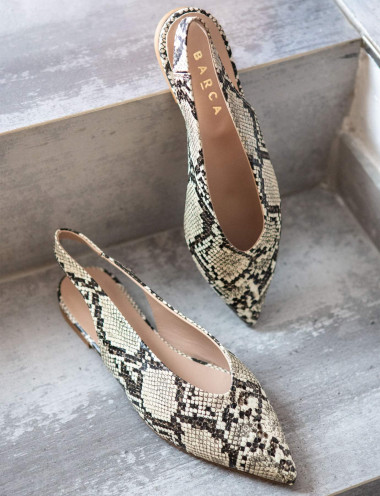 Ballerine tacco 1cm pitone beige
