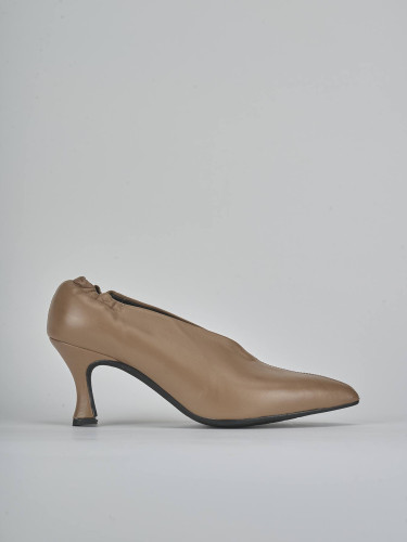Décolleté tacco 7cm pelle marrone