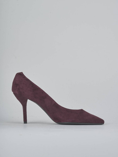 Zapatos de salón tacón 7 cm burdeos ante