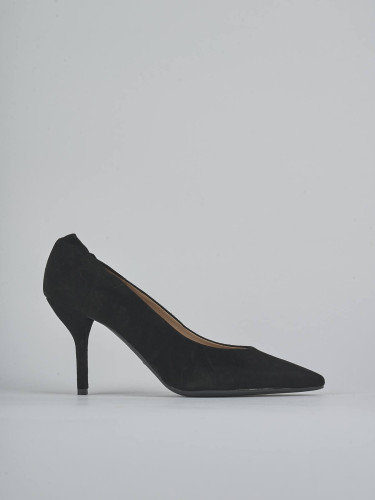 Zapatos de salón tacón 7 cm negro ante